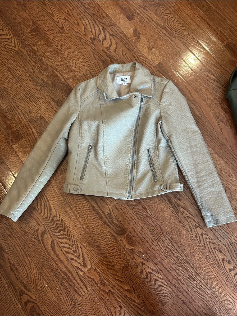 Jack by BB Dakota Light Cream Faux Leather Moto Jacket